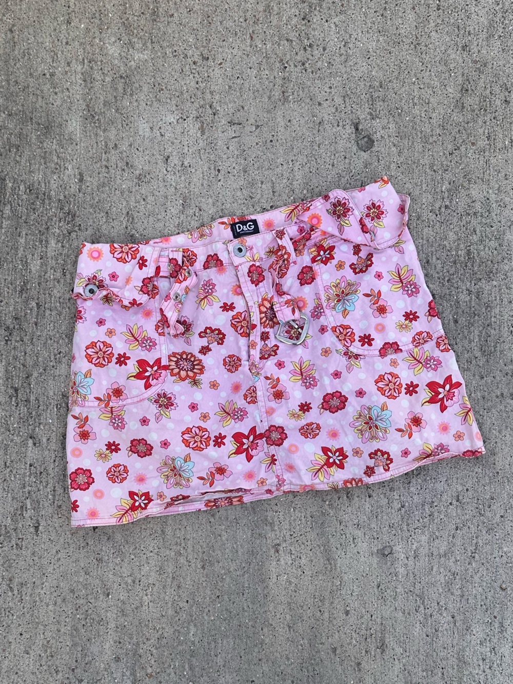 Pink Floral Cargo Skirt